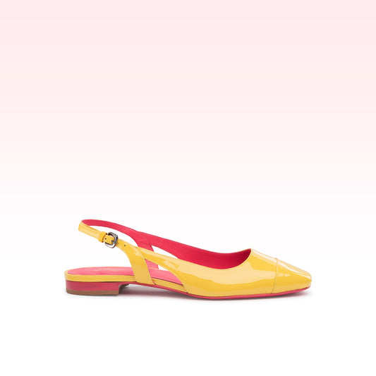 Beatrice Patent Leather Canary Flats