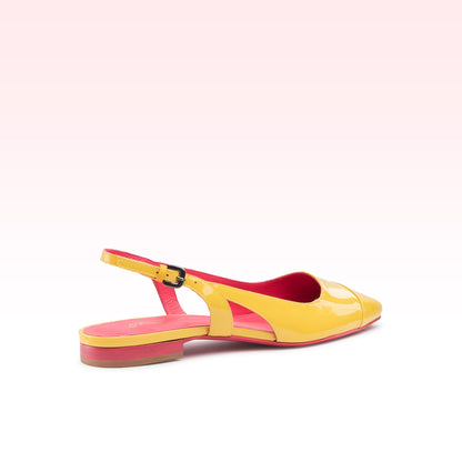 Beatrice Patent Leather Canary Flats